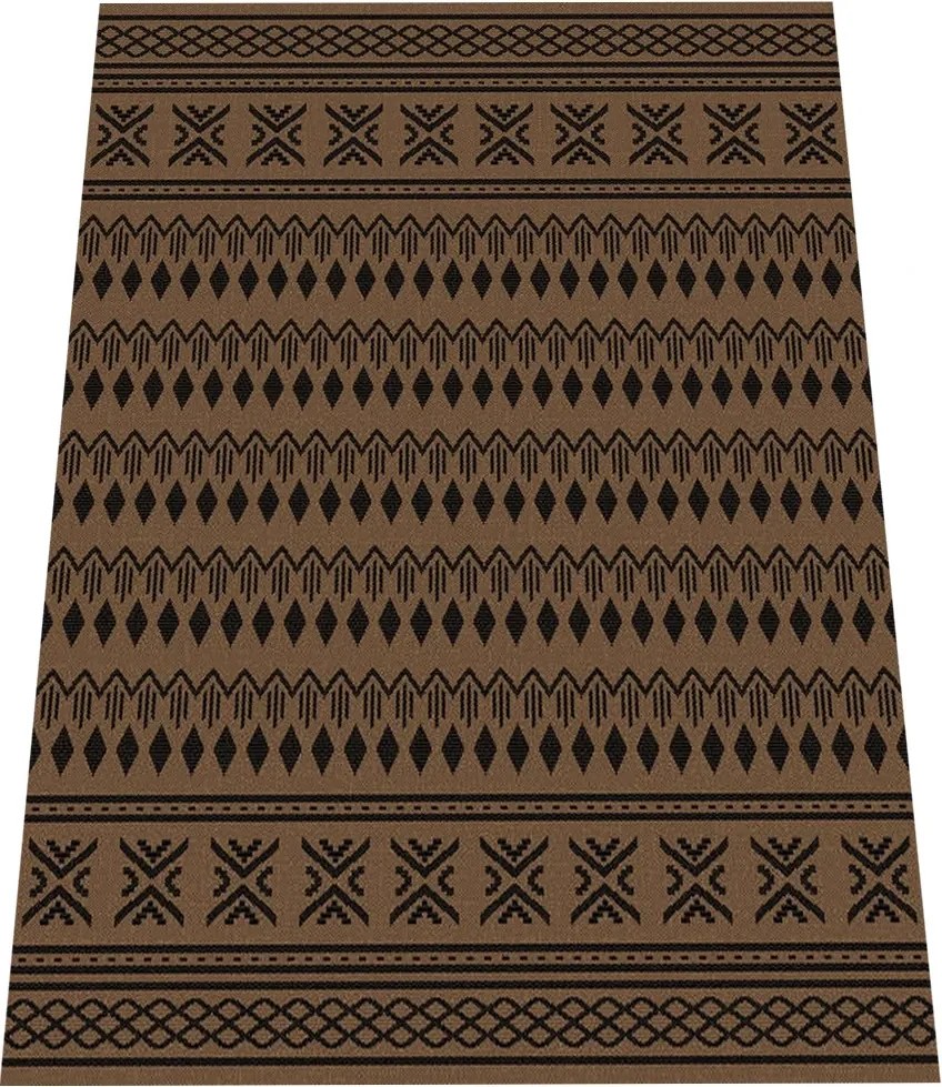 Koberec Eqos 0002 BROWN – hnedý vzorovaný obdĺžnik Rozmer: 120x180 cm