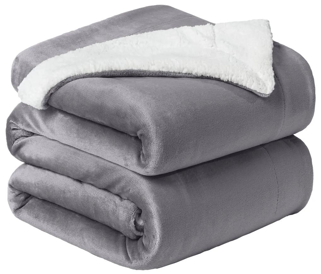 Sivá hrubá deka s rúnom na zimu 150 x 200 cm | BIANO