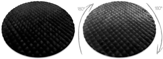 Koberec BUBBLE čierny 25 štrukturálny 3D, kruh