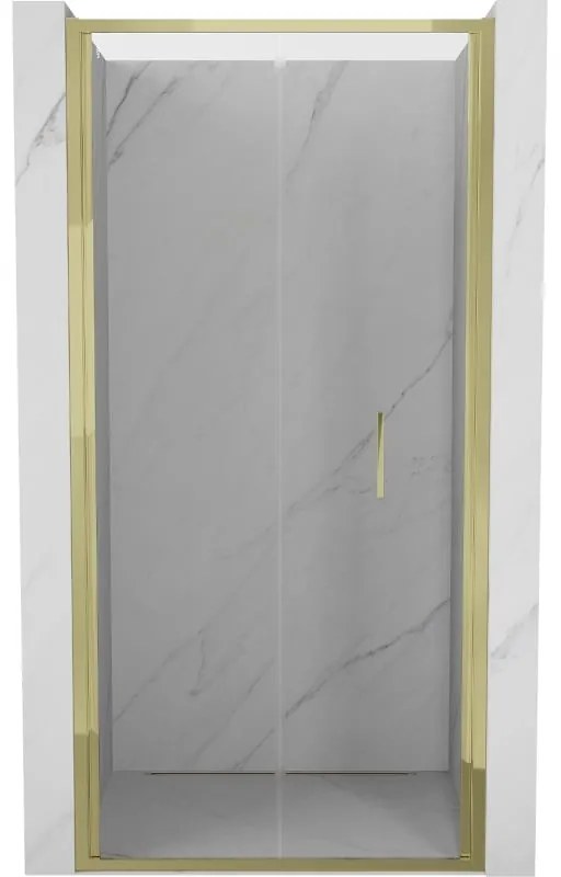Mexen Exo, skladacie sprchové dvere 90 cm, číre sklo, zlatá, 816-090-000-50-00