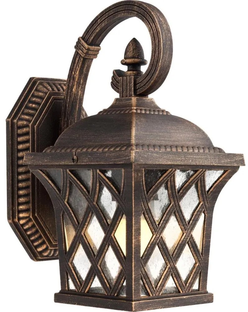 Redo 9951 - Vonkajšia nástenná lampa BREMEN 1xE27/42W/230V IP23 zlatá/patina