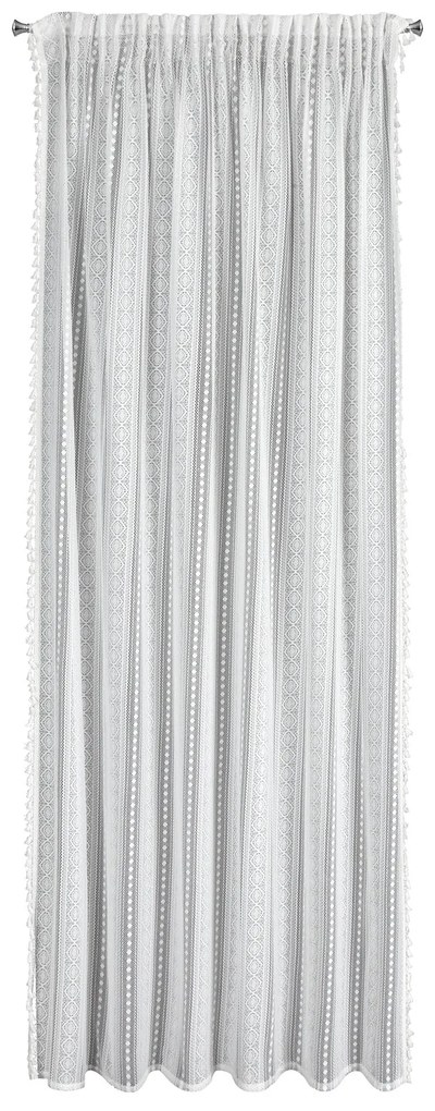 ZÁVES NA PÁSKE ADORA 140X270 CM BIELA