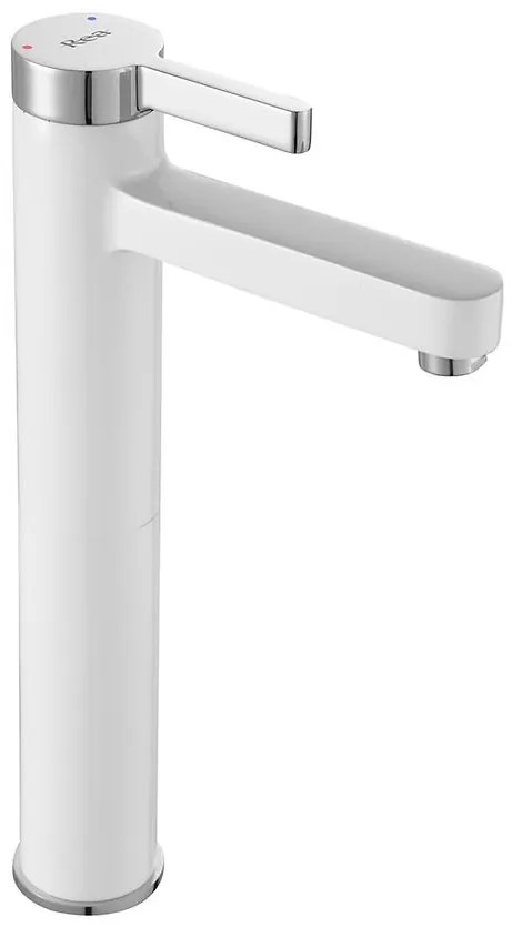 Vysoká umývadlová batéria Rea Polo biela chróm