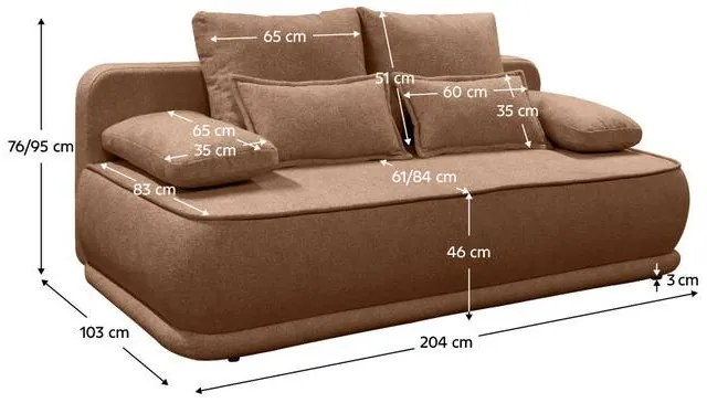 Rozkladacia pohovka LAGOON hnedá