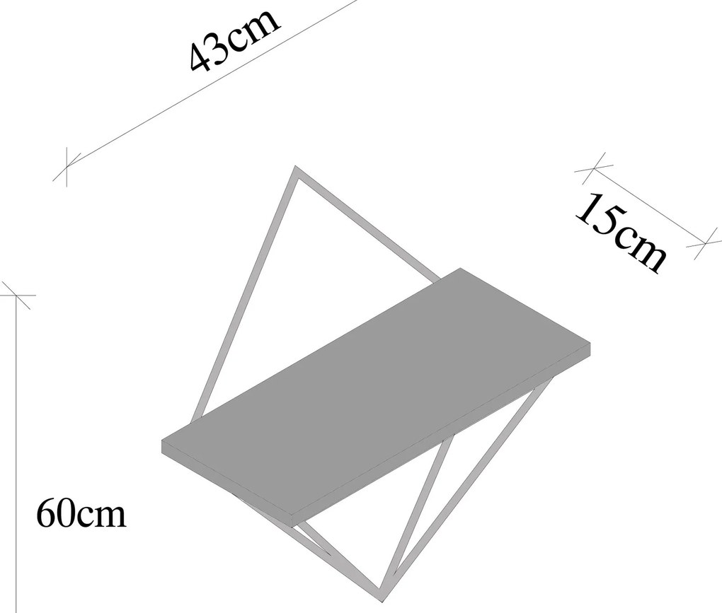 Nástenná polica PAEONIA tmavý orech