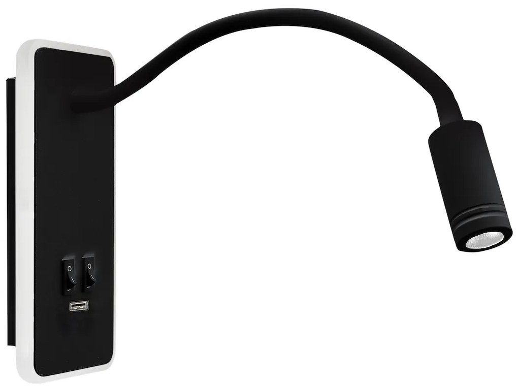 Nástenné LED svietidlo Base, 1x LED 8+2w, 4000k, b, vypínač