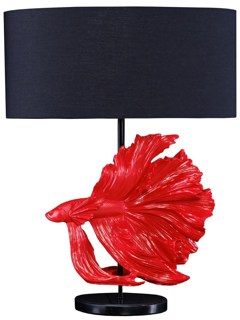 Stolná lampa ryba Crowntail 65cm čierna červená
