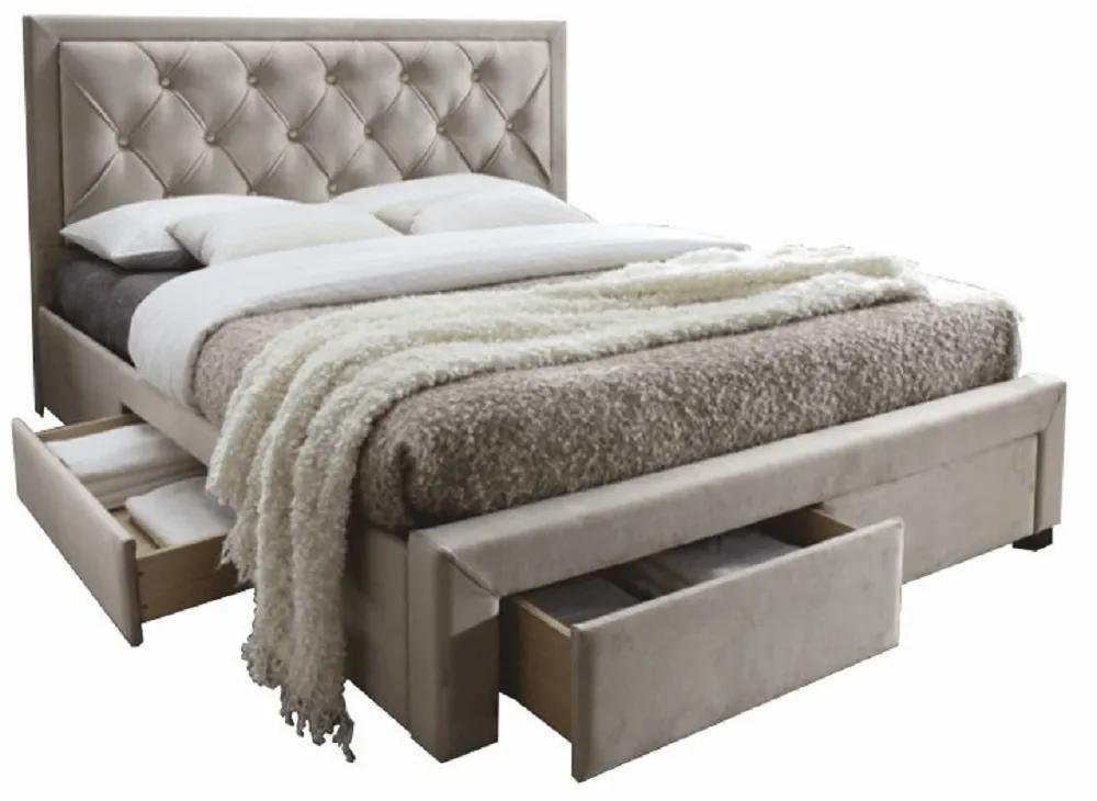 Manželská posteľ, sivohnedá, 160x200, OREA