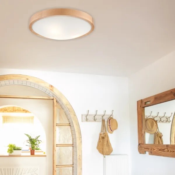 Stropné svietidlo OAK SLIM 3xE27/60W/230V dub ø 47 cm