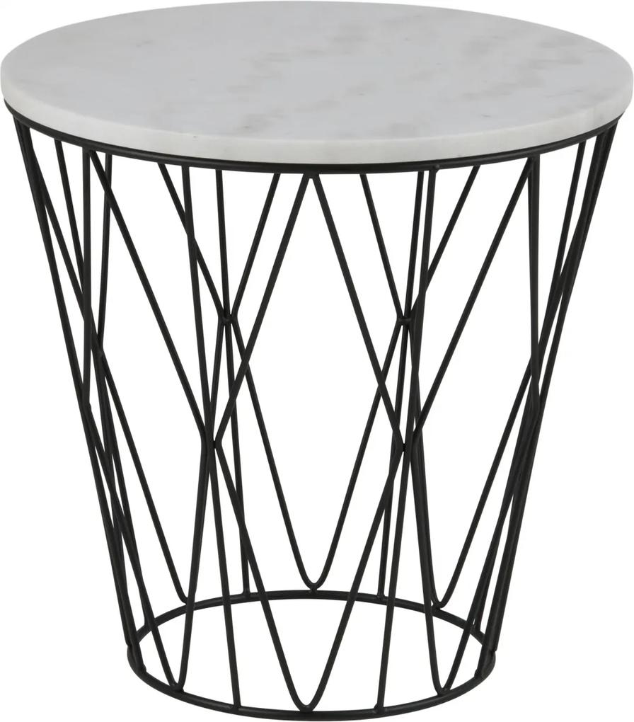 Bighome - Príručný stolík DUDLEY 50 cm, biela