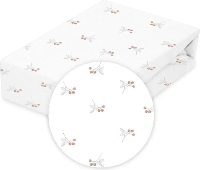 Babymatex Bavlnené prestieradlo do postieľky 60x120 cm - Maliny