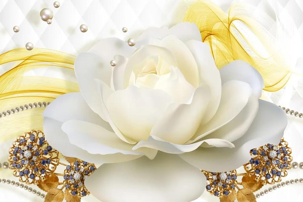 Obraz luxusná ruža s abstrakciou Varianta: 120x80