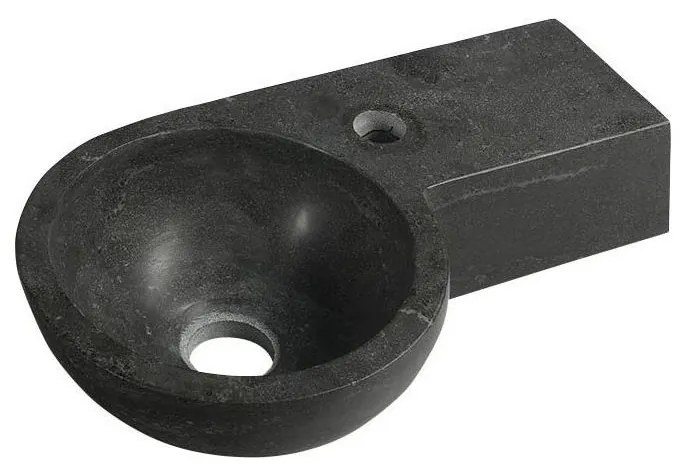 Sapho - Rohové závesné umývadlo BLOK 40x23 cm pravé/antracit