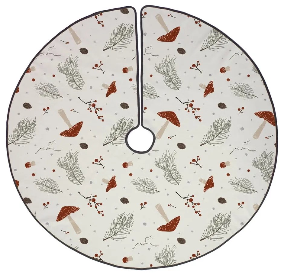 Biely prateľný bavlnený okrúhly koberec pod stromček s vianočným motívom ø 133 cm Toadstool – Butter Kings