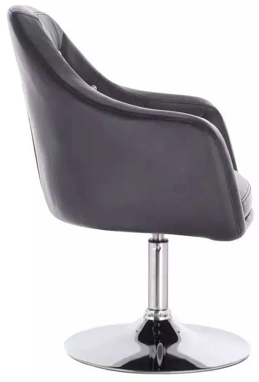 LuxuryForm DESIGN Kreslo ROMA na striebornom tanieri - čierne