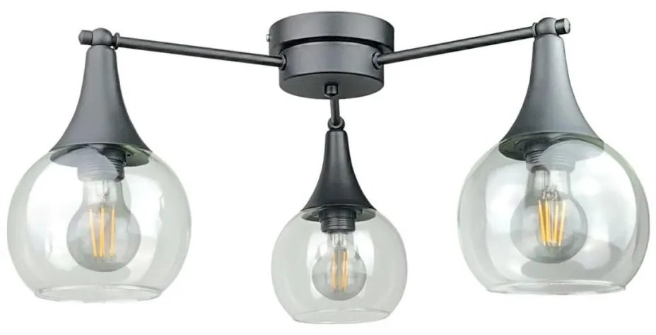 Prisadený luster STAR 3xE27/60W/230V čierna/číra