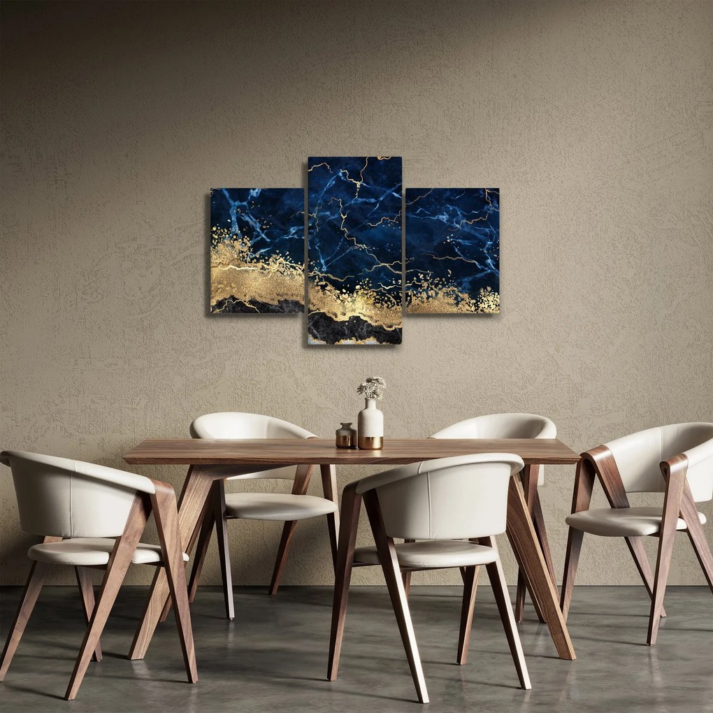 Obraz - Tmavo-modrý mramor (90x60 cm)