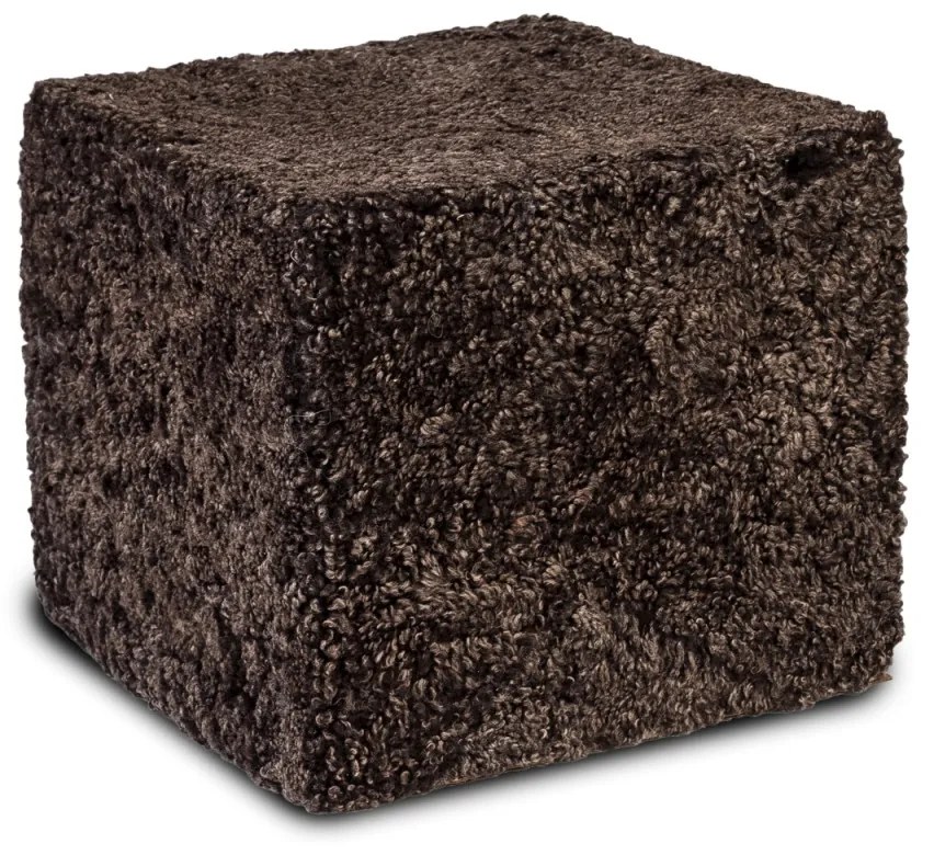 INTERMEDIC SK Mini taburetka Premium – kučeravá vlna, 40x35x40 cm Farba: Čokoláda