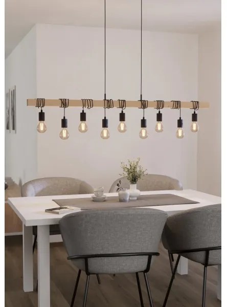 Eglo 44099 - Závesný luster na lanku TOWNSHEND 9xE27/60W/230V