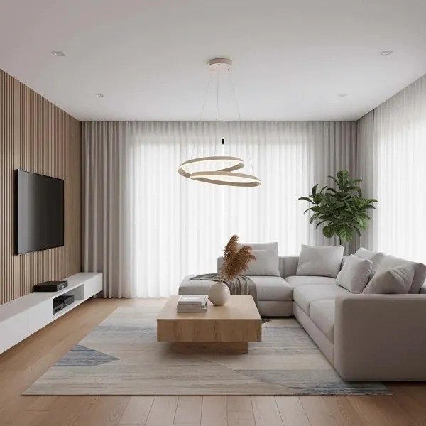 LED luster na lanku CASHMERE LED/75W/230V pr. 60 cm béžový