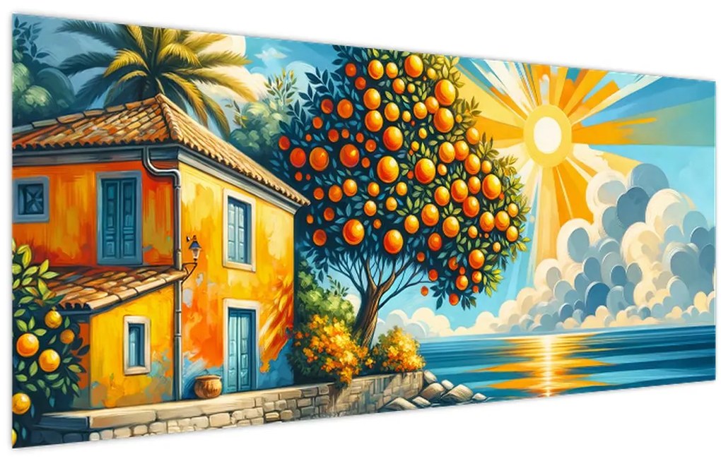 Obraz - Dom s pomarančmi I. (120x50 cm)