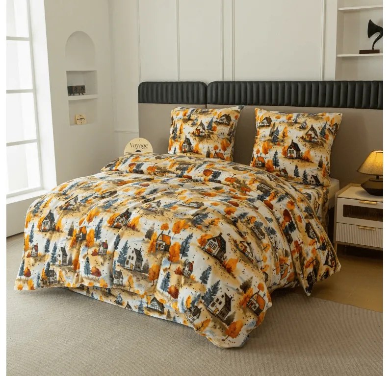 Obliečky mikroplyš AUTUMN VILLAGE farebné Rozmer obliečky: 2 ks 70 x 90 cm | 200 x 220 cm
