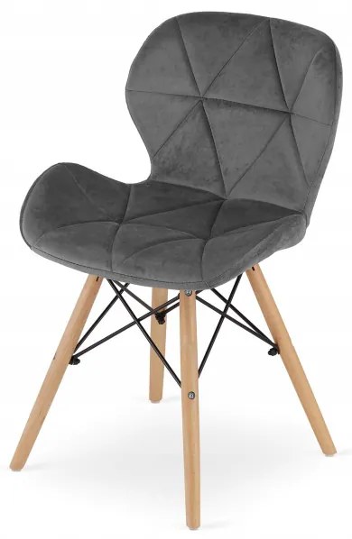 Jedálenský stôl TODI čierny 80 cm so štyrmi stoličkami LAGO zamatové sivé