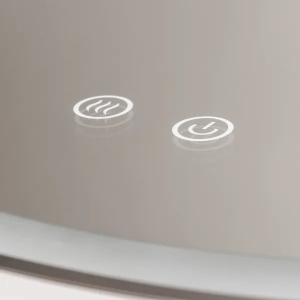 Brilagi-LED stmievateľné vyhrievané zrkadlo s podsvietením, hliníkový profil ALU PRO LED/18W/230V, priemer 60 cm, IP44, lesklý chróm