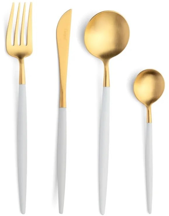Sada příborů Cutipol GOA 24ks zlatá/bílá rukojeť