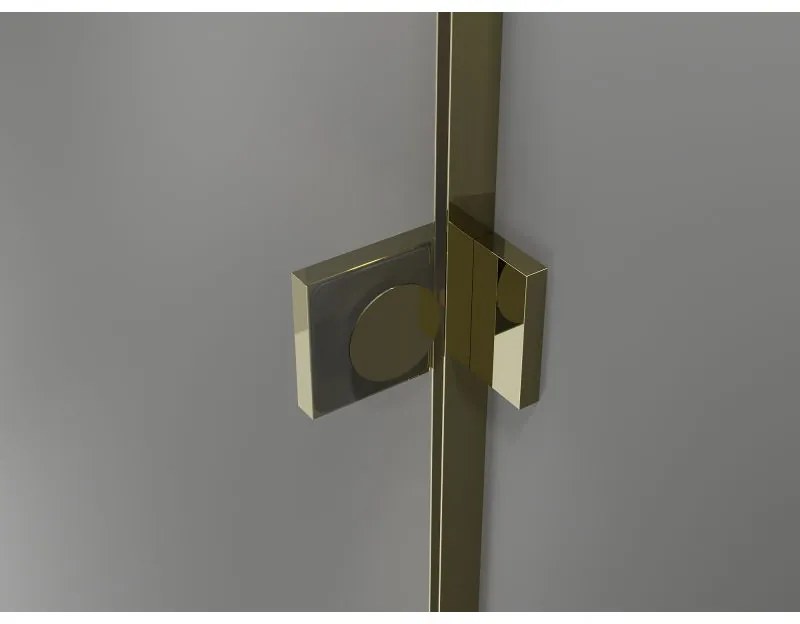 Mexen Lunar T, sklápací sprchový kút ľavý 135 x 80 cm, 8mm číre sklo, zlatý profil, 834T-135-080-50-00-L