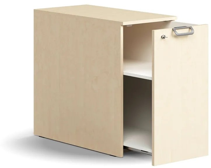 Uzamykateľná bočná skrinka QBUS, pravá, 740x400x800 mm, breza