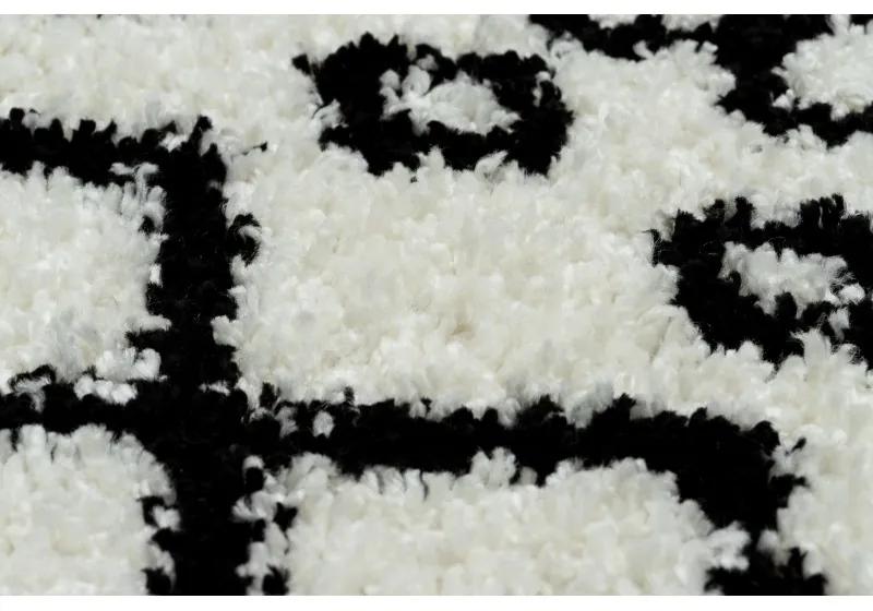 Koberec BERBER SAFI N9040, biela-čierna - strapce, Maroko Shaggy Veľkosť: 180x270 cm