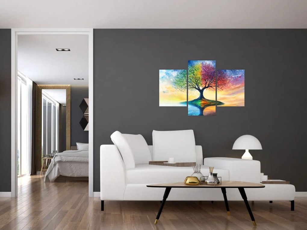 Obraz – Maľovaný strom ročných období (90x60 cm)