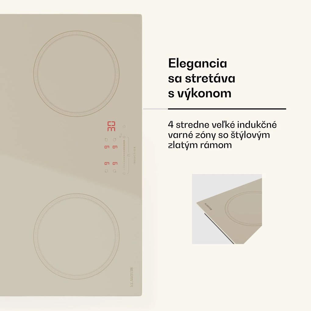 Klarstein Victoria indukčná varná doska, 60 cm, 4 varné platne, posuvník, funkcia Boost