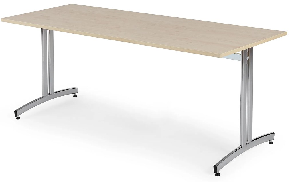 Stôl SANNA, 1800x800x720 mm, chróm/breza