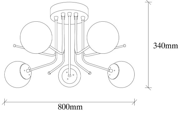 Prisadený luster DAISY 5xE27/40W/230V