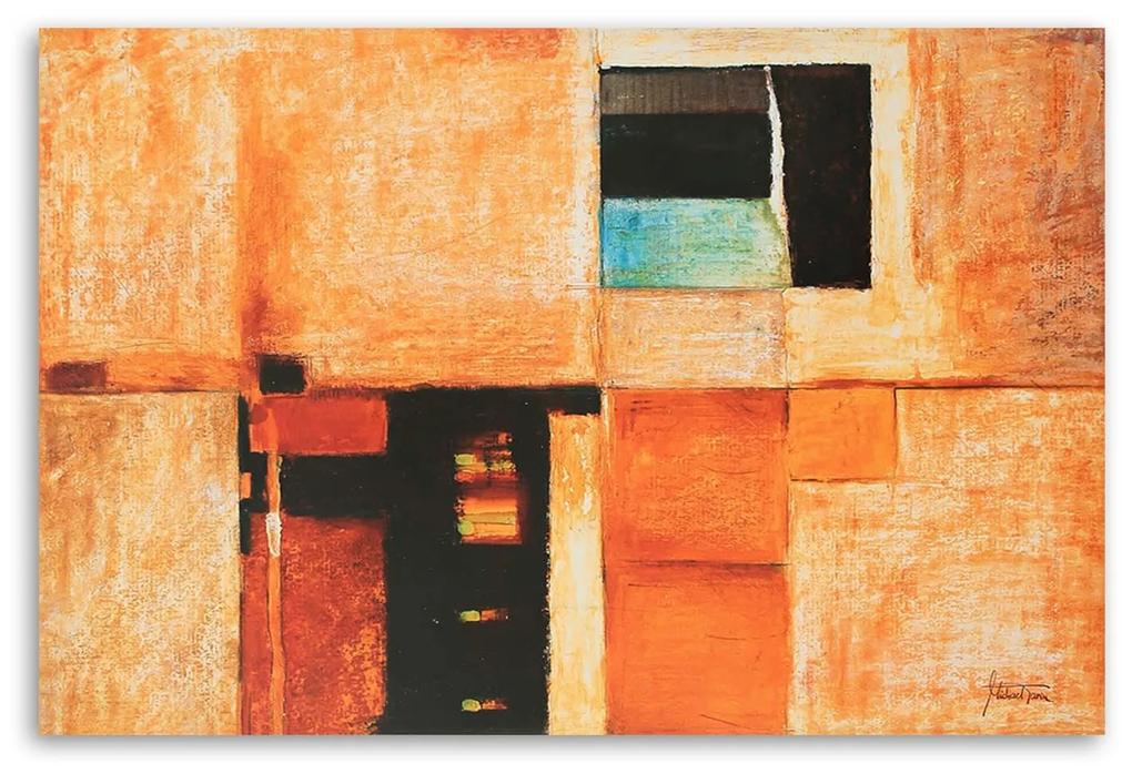 Gario Obraz na plátne Geometrické zloženie v tehlovej farbe Rozmery: 60 x 40 cm