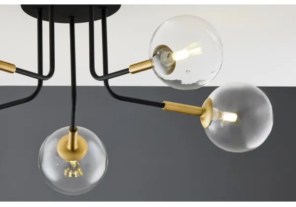 Jupiter 2040 - Luster na tyči BURANO 5xG9/10W/230V čierna/zlatá/číra