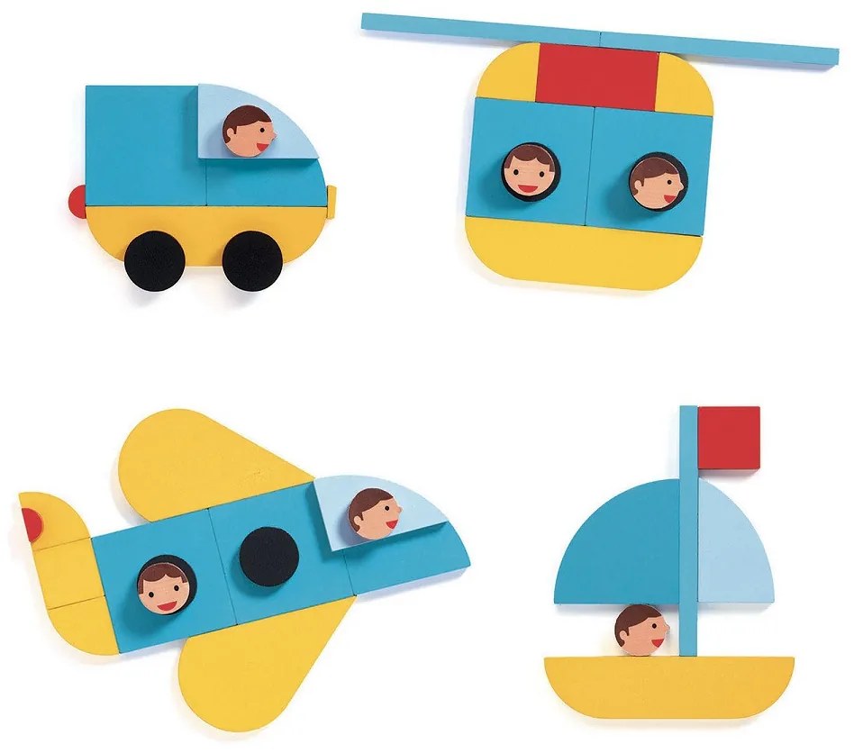 Geometrické tvary - skladačka - dopravné prostriedky