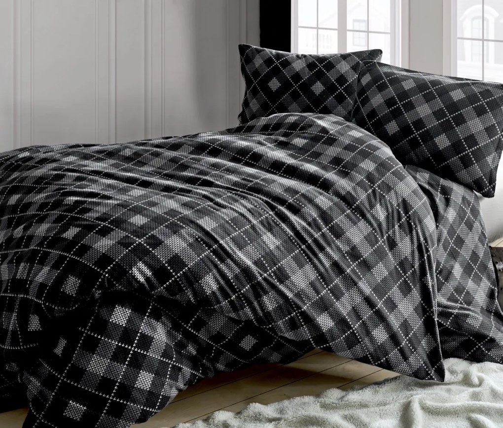 Obliečky flanelové Black winter 200x140cm+90x70cm TiaHome