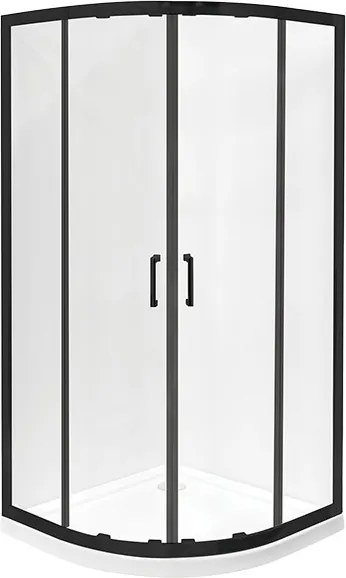 Besco Štvrťkruhový sprchový kút MODERN BLACK HR 80x80 (90x90), výška 190 cm - bez vaničky BESCO-Rozmery: 80x80