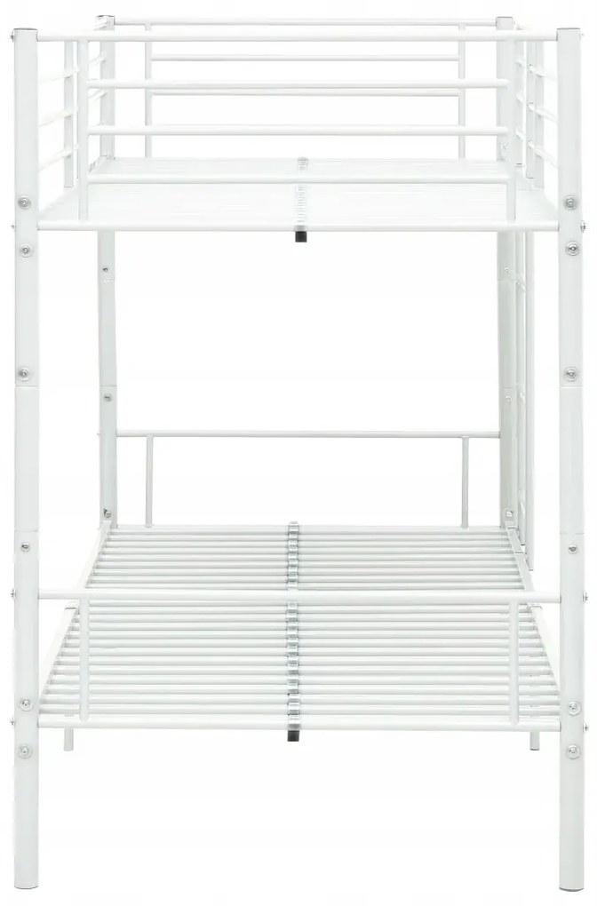 vidaXL Poschodová posteľ biela kovová 90x200 cm manželská