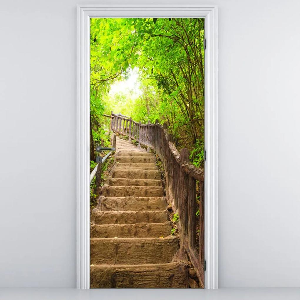 Fototapeta na dvere - Krásne schody v prírode (95x205cm)