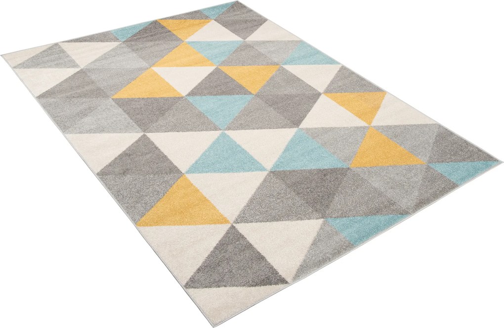 TA Koberec C940M TMAVO_ŠEDÁ/TYRKYSOVO AZÚROVÁ Rozmer: 200x200 cm