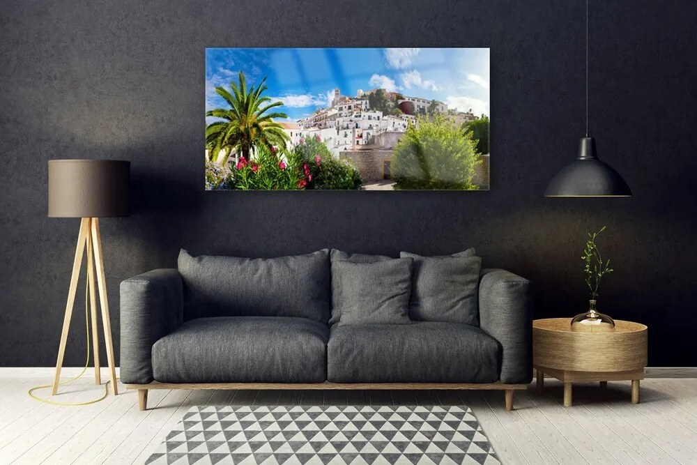 Obraz plexi Mesto palma krajina 120x60 cm