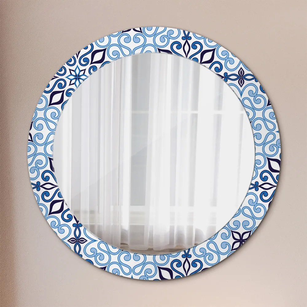 Okrúhle ozdobné zrkadlo Modrý arabský vzor fi 70 cm