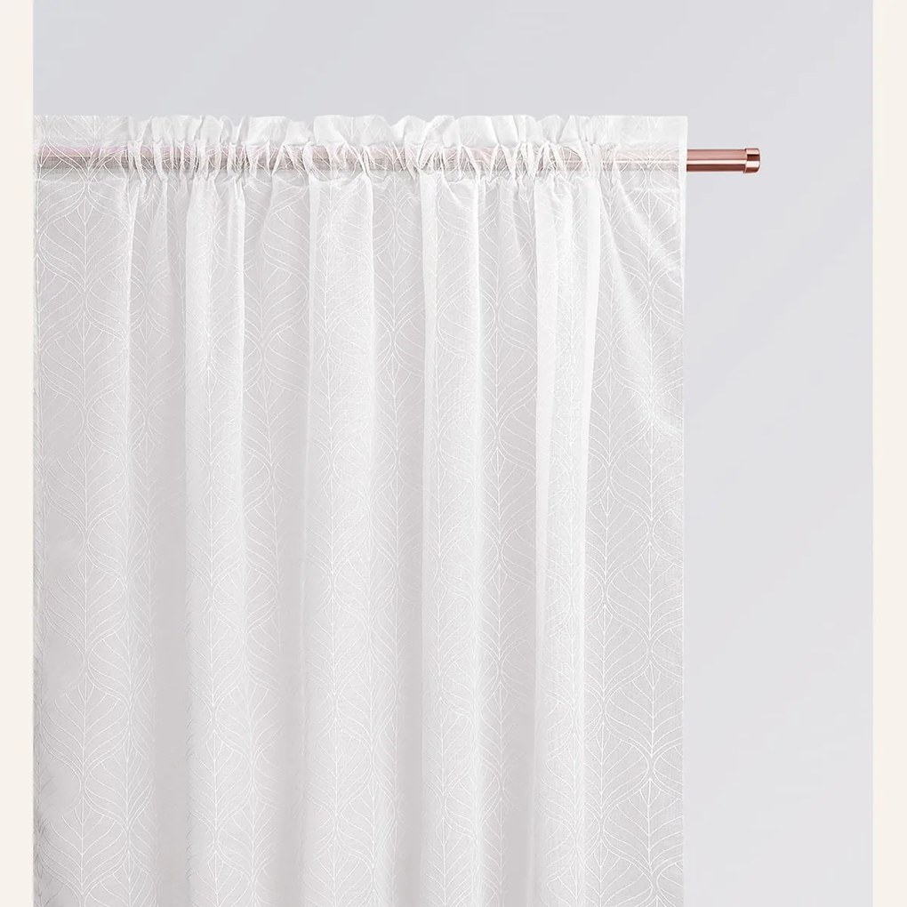 Dekorstudio Záclona LA ROSSA s uchytením na riasiacu pásku v bielej farbe Rozmer záclony (šírka x výška): 140x240cm