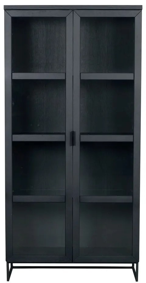 Čierna vitrína z dubového dreva 95x195 cm Everett - Rowico