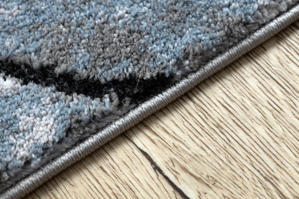 Moderný koberec COZY 8873 Cracks, prasknutý betón - Štrukturálny,  dve vrstvy  rúna svetlo sivá / modrá