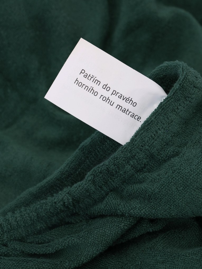 Froté plachta 160 × 200 cm - tmavo zelená